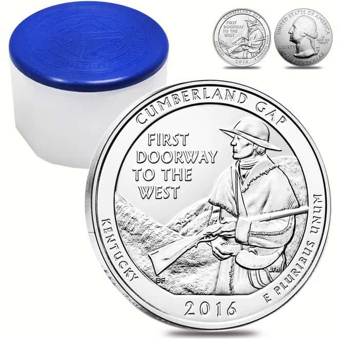 2016 5 oz Silver America the Beautiful ATB Cumberland Gap National Historical Park Coin