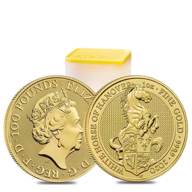2020 Great Britain 1 oz Gold Queen's Beasts White Horse of Hanover Coin .9999 Fine BU