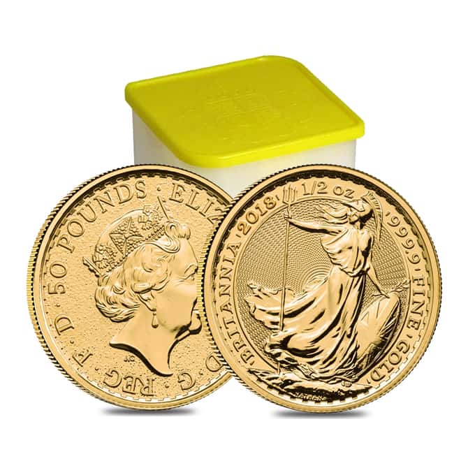 2018 Great Britain 1/2 oz Gold Britannia Coin .9999 Fine BU
