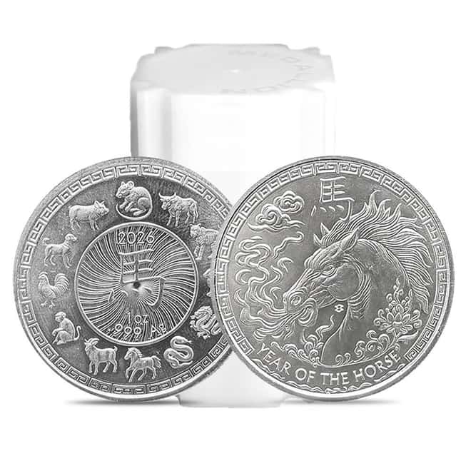 Tube of 20 - 2026 1 oz Elemetal Year of The Horse Silver Round .999 Fine