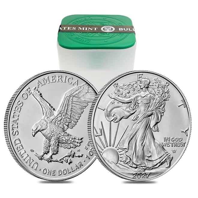 Roll of 20 - 2027 1 oz Silver American Eagle $1 Coin BU