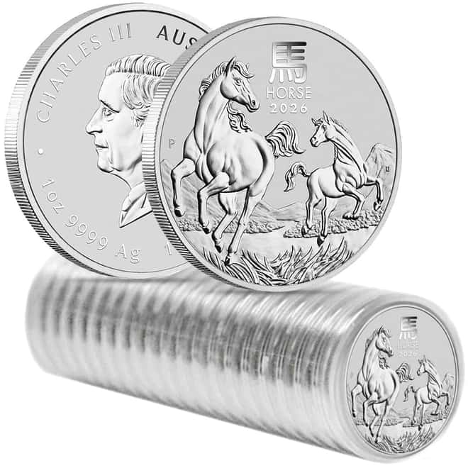Roll of 20 - 2026 1 oz Silver Lunar Horse BU Australian Perth Mint