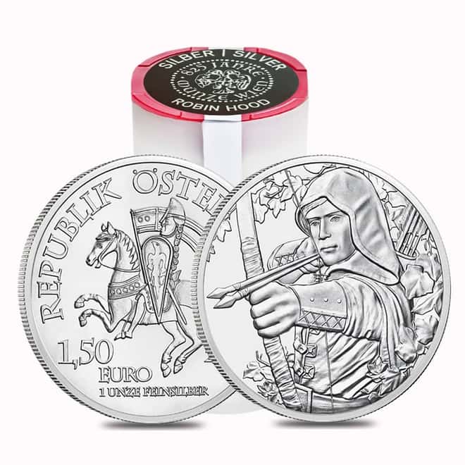 2019 1 oz Austrian Silver Robin Hood Coin BU - 825th Anniversary of the Austrian Mint