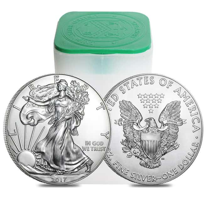 Roll of 20 - 2017 1 oz Silver American Eagle $1 Coin BU (Lot, Tube of 20)