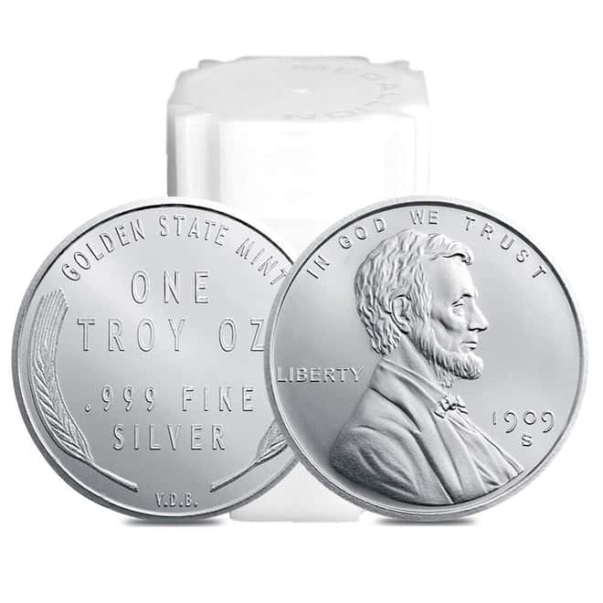 1 oz Golden State Mint Lincoln Wheat Cent Silver Round .999 Fine
