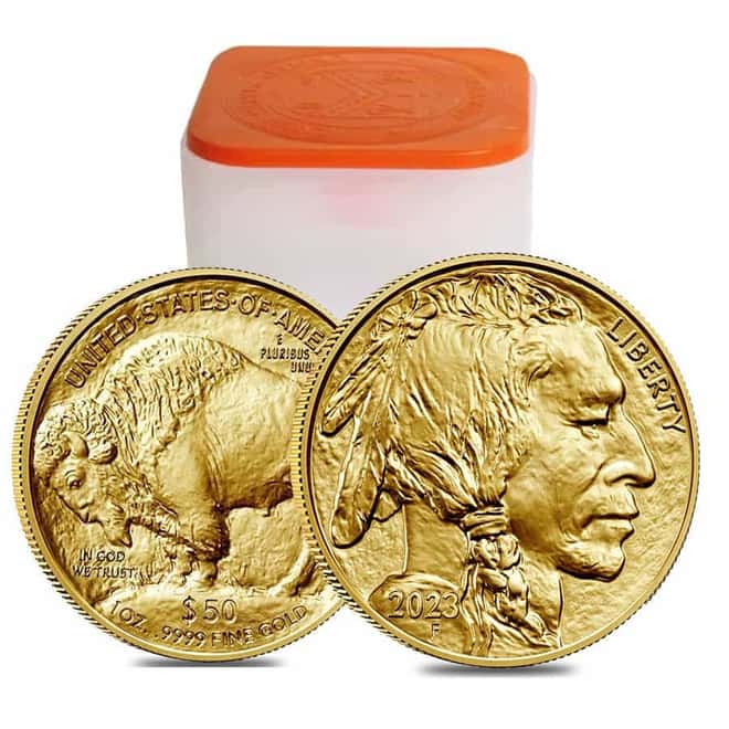 Roll of 20 - 2023 1 oz Gold American Buffalo $50 Coin BU (Lot, Tube of 20)