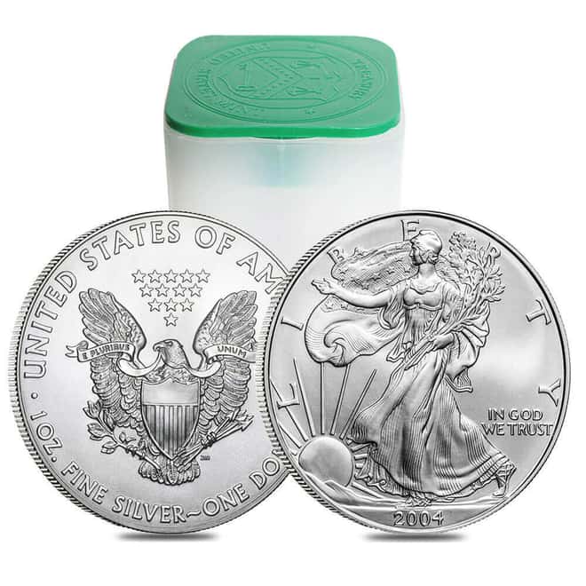 Monster Box of 500 - 2004 1 oz Silver American Eagle $1 Coin BU (25 Tubes of 20)