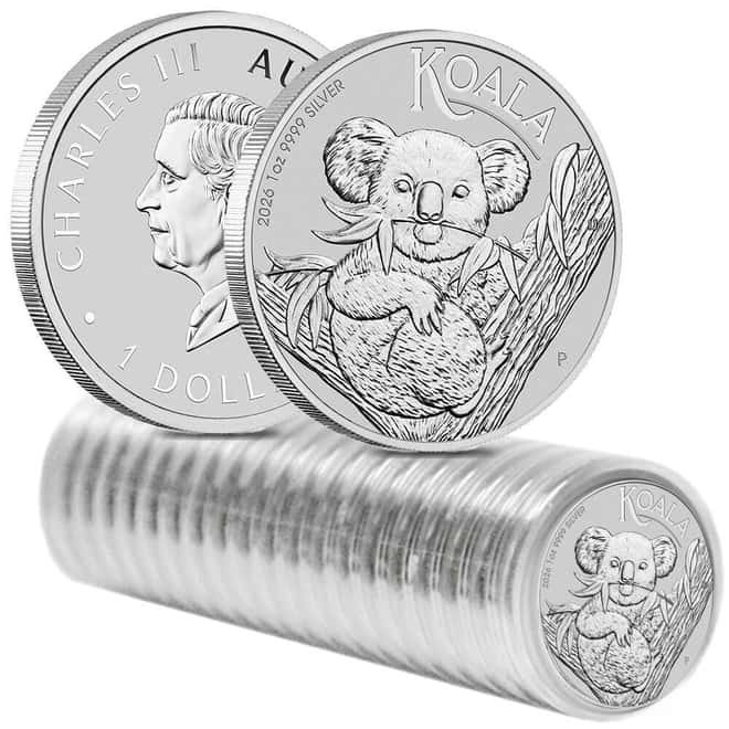 Roll of 20 - 2026 1 oz Silver Australian Koala Perth Mint BU