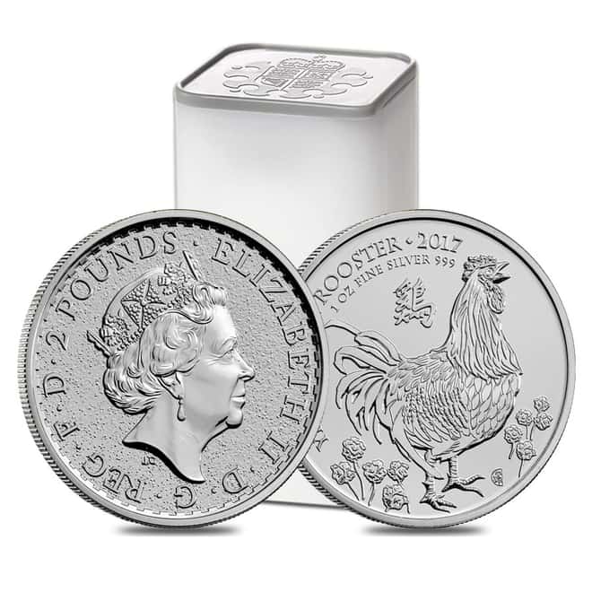 2017 Great Britain 1 oz Silver Year of the Rooster Coin .999 Fine BU