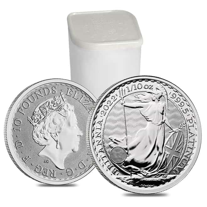 2022 Great Britain 1/10 oz Platinum Britannia Coin .9995 Fine BU