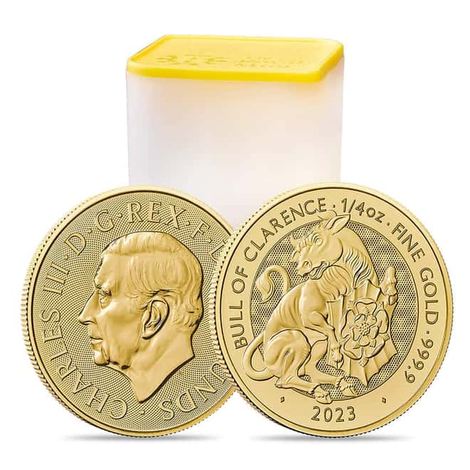 2023 GB 1/4 oz Gold The Tudor Beasts Bull of Clarence Coin BU