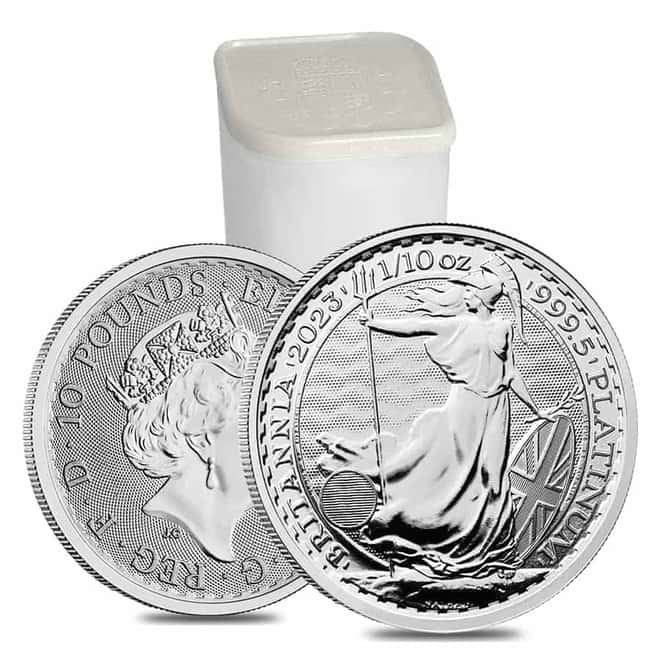 2023 Great Britain 1/10 oz Platinum Britannia Coin .9995 Fine BU