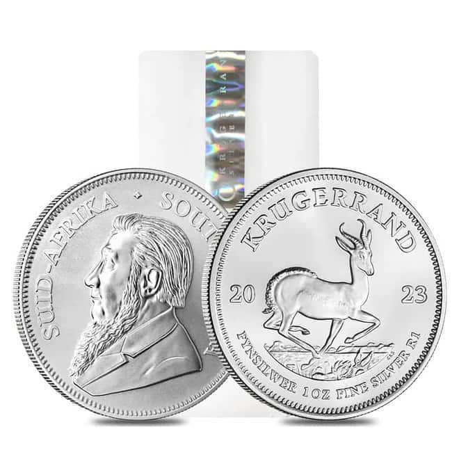 Monster Box of 500 - 2023 South Africa 1 oz Silver Krugerrand BU (20 Roll, Tube, Lot of 25)