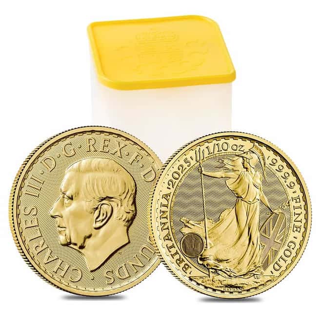2025 Great Britain 1/10 oz Gold Britannia Coin BU