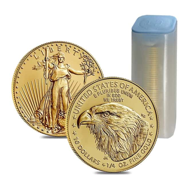 Roll of 40 - 2022 1/4 oz Gold American Eagle $10 Coin BU (Lot, Tube of 40)