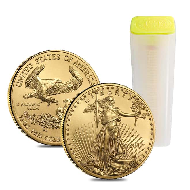 Roll of 40 - 2017 1/2 oz Gold American Eagle $25 Coin BU (Lot, Tube of 40)