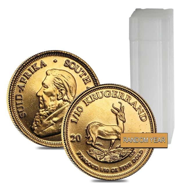 Roll of 50 - 1/10 oz South African Krugerrand Gold Coin (Random Year)