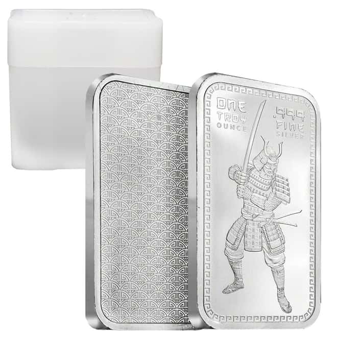 1 oz Silver Samurai Warrior Bar .999 Fine