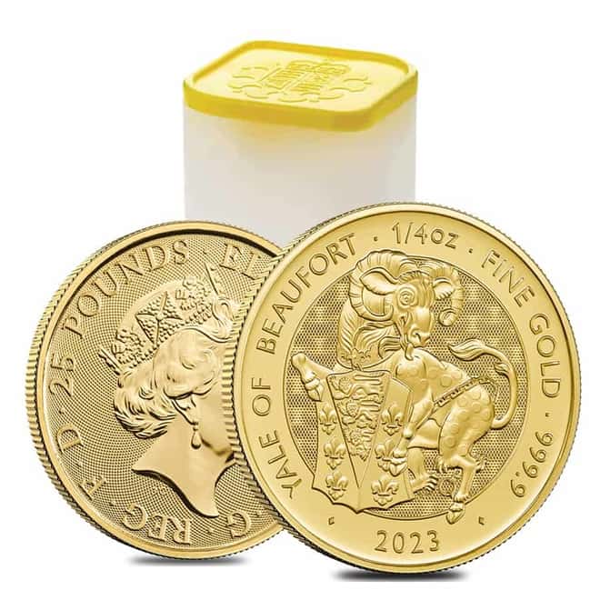 2023 Great Britain 1/4 oz Gold The Tudor Beasts Yale of Beaufort Coin .9999 Fine BU