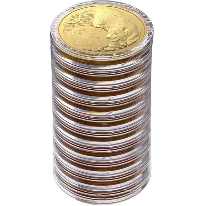 2022 1 oz Gold Lunar Year of the Tiger Coin .9999 Fine BU - Royal Australian Mint