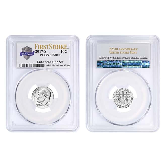 2017-S US Mint 225th Anniversary Enhanced Uncirculated 10-Coin Set PCGS SP 70 First Strike