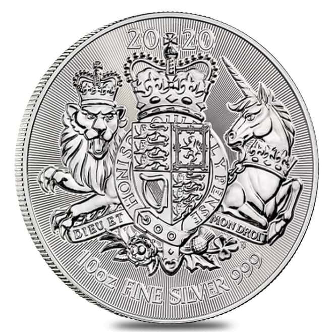 2020 Great Britain 10 oz Silver Royal Arms Coin .999 Fine BU