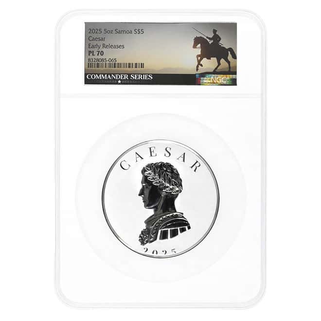 2025 Samoa 5 oz Commander Julius Caesar Silver Coin NGC PL 70 ER