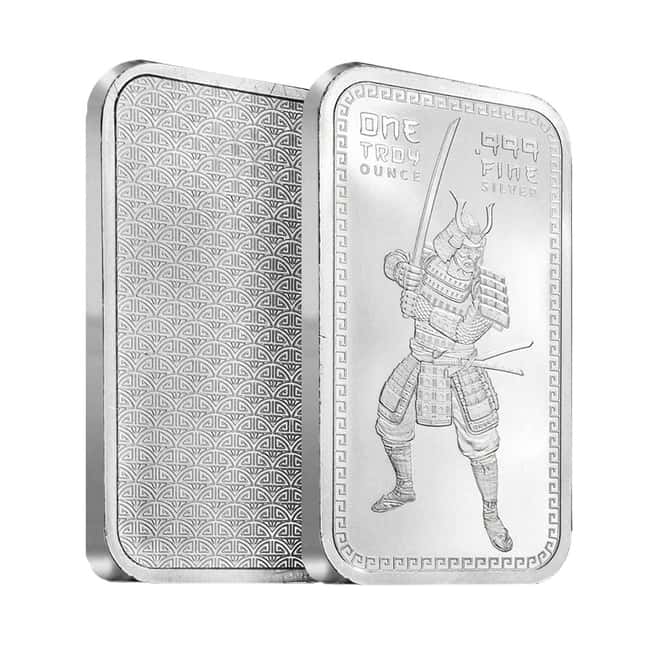 1 oz Silver Samurai Warrior Bar .999 Fine