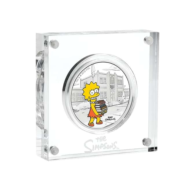 2019 1 oz Tuvalu Proof Lisa Simpson Silver Coin .9999 Fine Silver (Colorized)