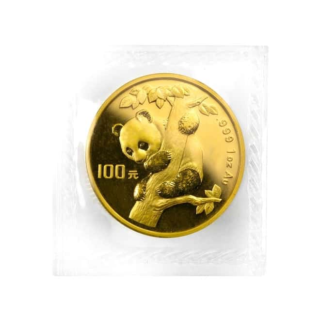 1996 1 oz Chinese Gold Panda 100 Yuan Small Date BU (Sealed)