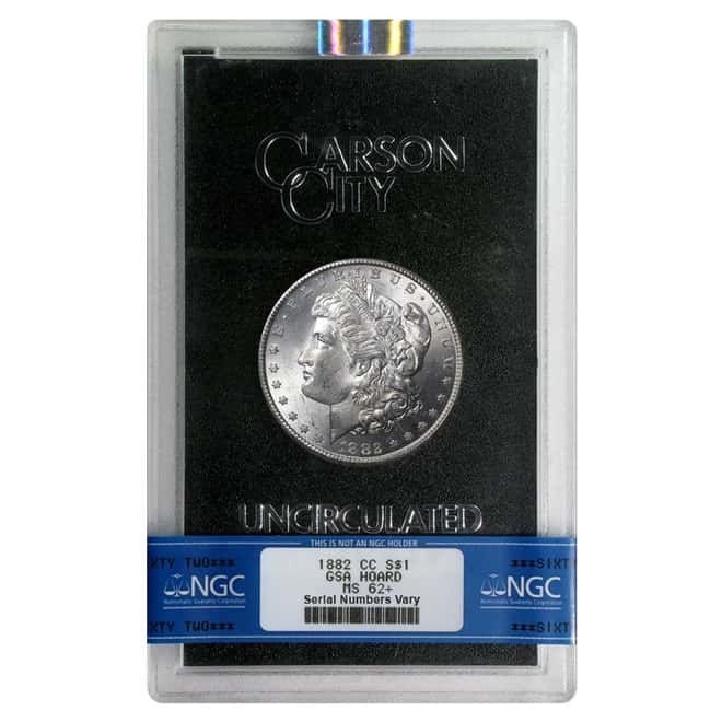 1882-CC Silver Morgan Dollar MS-62+ NGC (GSA) w/Box