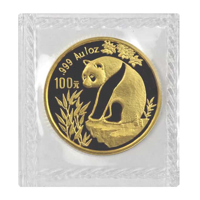 1993 China 1 oz Gold Panda Large Date 100 Yuan BU (Sealed)