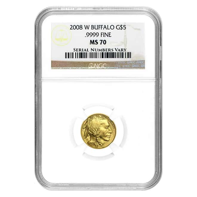 2008 W 1/10 oz Gold Buffalo NGC MS 70  