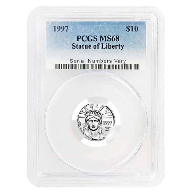 1997 1/10 oz Platinum Eagle PCGS MS 68