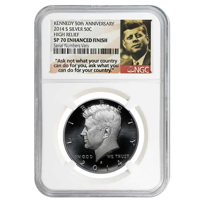 2014 S Kennedy 50th Ann 1/2 Dollar NGC SP 70 Enhanced Finish