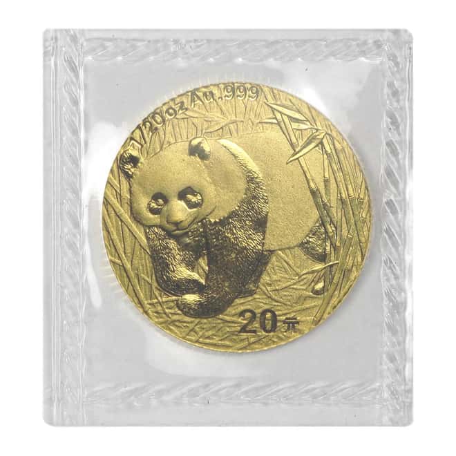 2001 1/20 oz Gold China Panda 20 Yuan Coin