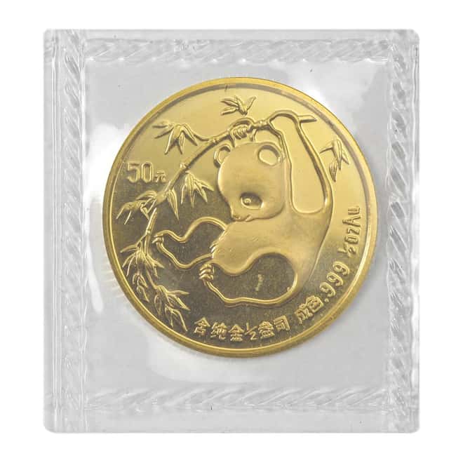 1985 1/2 oz Chinese Gold Panda 50 Yuan BU (Sealed)