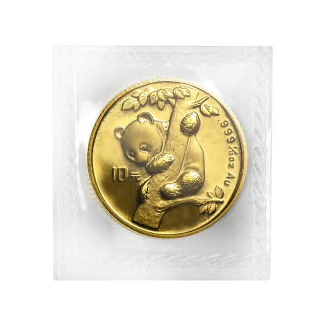 1996 1/10 oz Chinese Gold Panda 10 Yuan Large Date BU (Sealed)