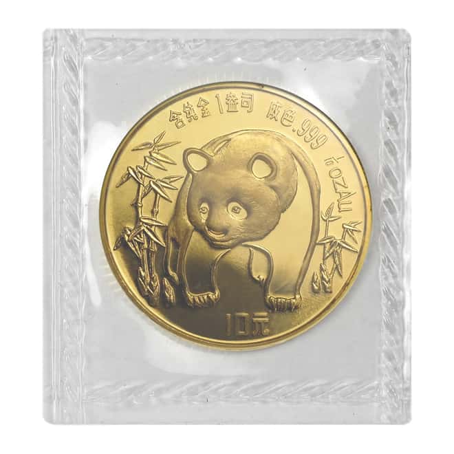 1986 1/10 oz Chinese Gold Panda 10 Yuan BU (Sealed)