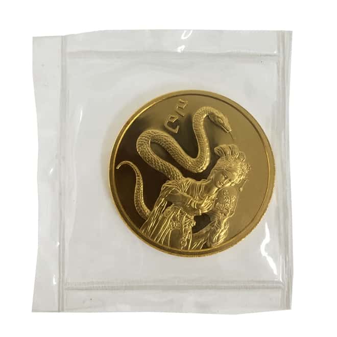 1989 1 oz Gold Singapore 100 Singold Year of the Snake Proof-Like Coin (Sealed)