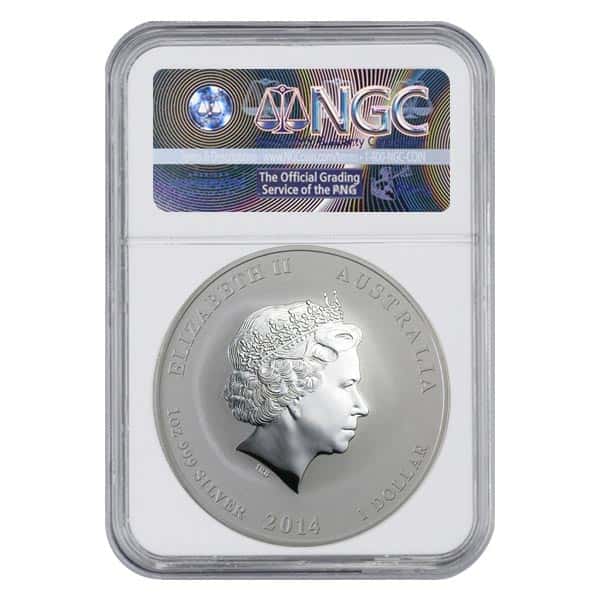 2014 1 oz Australian Silver Lunar Year of the Horse Coin NGC MS 70