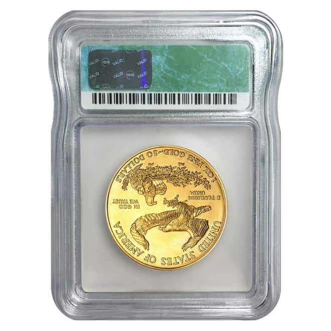 2005 1 oz $50 Gold American Eagle ICG MS 70