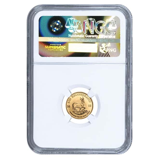 2015 1/10 oz South African Krugerrand Gold Coin NGC MS 69   