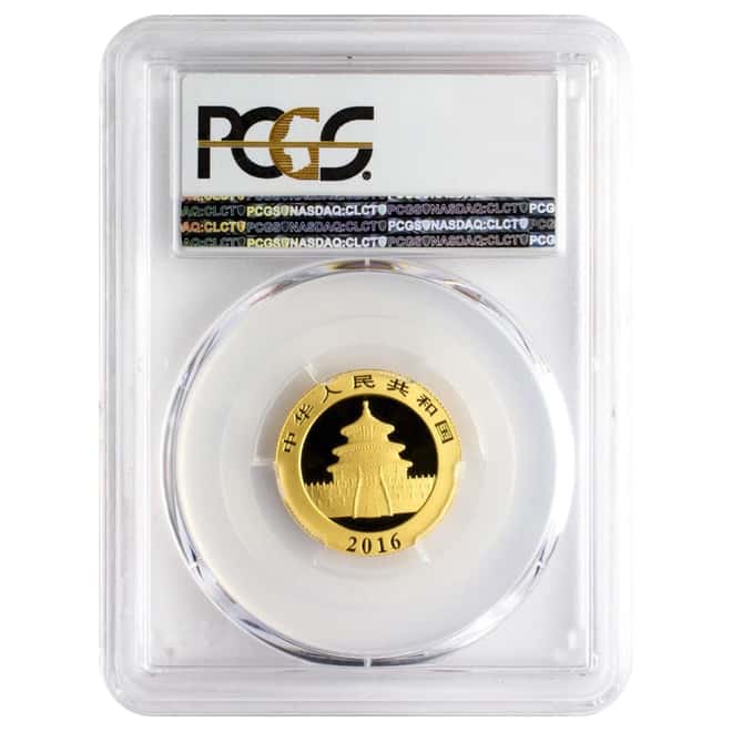 2016 8 Gram Chinese Gold Panda 100 Yuan PCGS MS 69