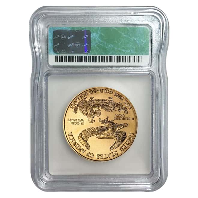 2003 1 oz $50 Gold Eagle ICG MS 70