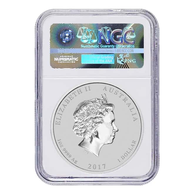 2017 1 oz Silver Year of The Rooster Australia Perth Mint NGC MS 70 Early Releases