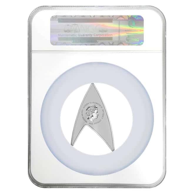 2016 1 oz Tuvalu Star Trek Delta Silver Coin NGC PF 69 Early Releases (w/Box & COA)