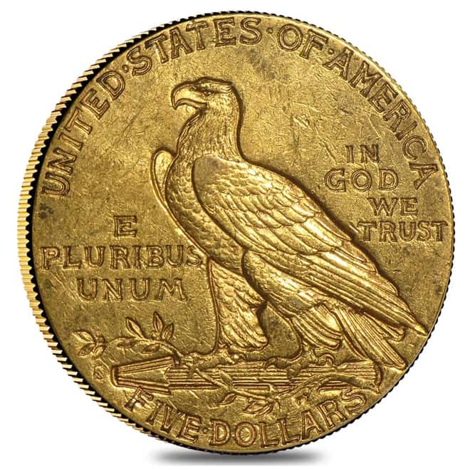 1911 $5 Indian Head Half Eagle Gold Coin ANACS AU 53