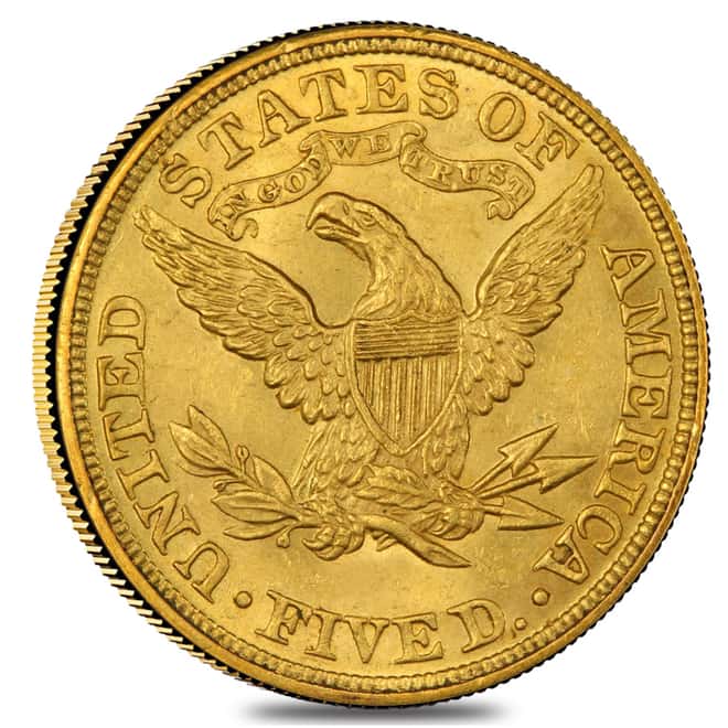 1893 $5 Liberty Head Half Eagle Gold Coin PCGS AU Details