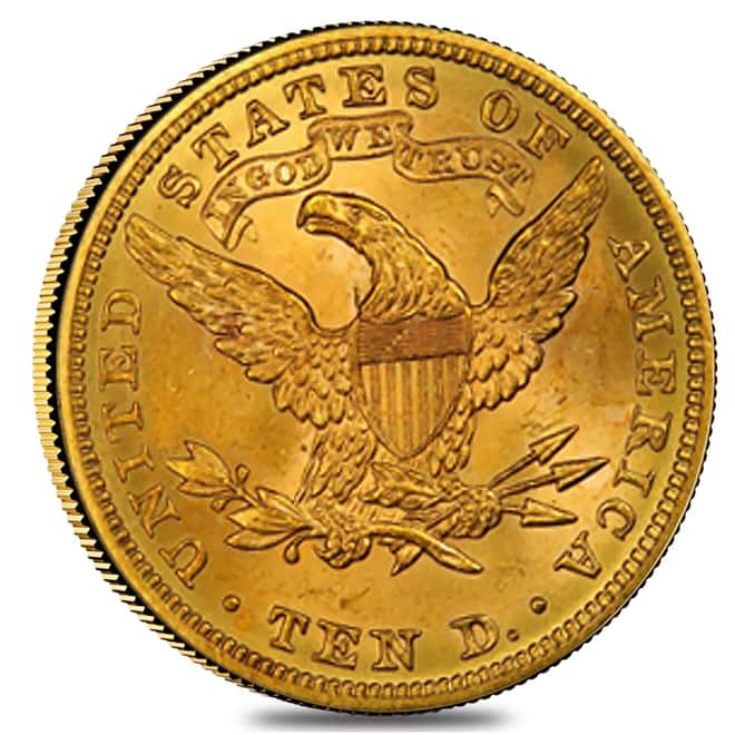 1885 $10 Liberty Head Gold Eagle Coin ANACS AU 58